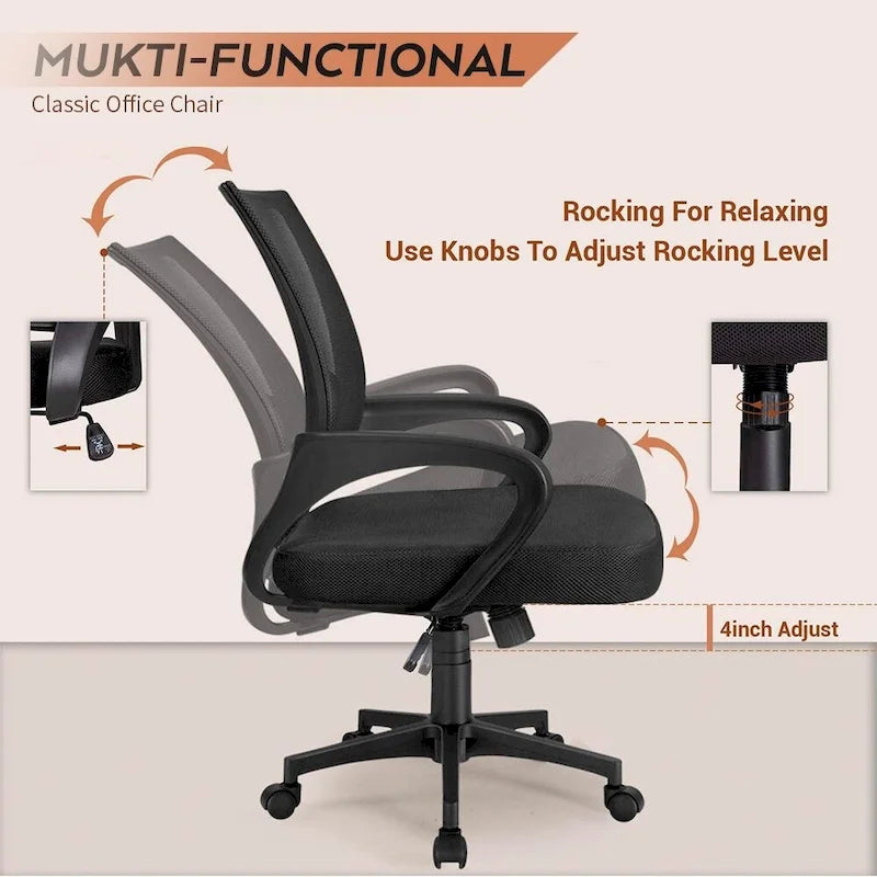 Chaise de bureau Chaise de bureau en maille Chaise d'ordinateur avec accoudoir