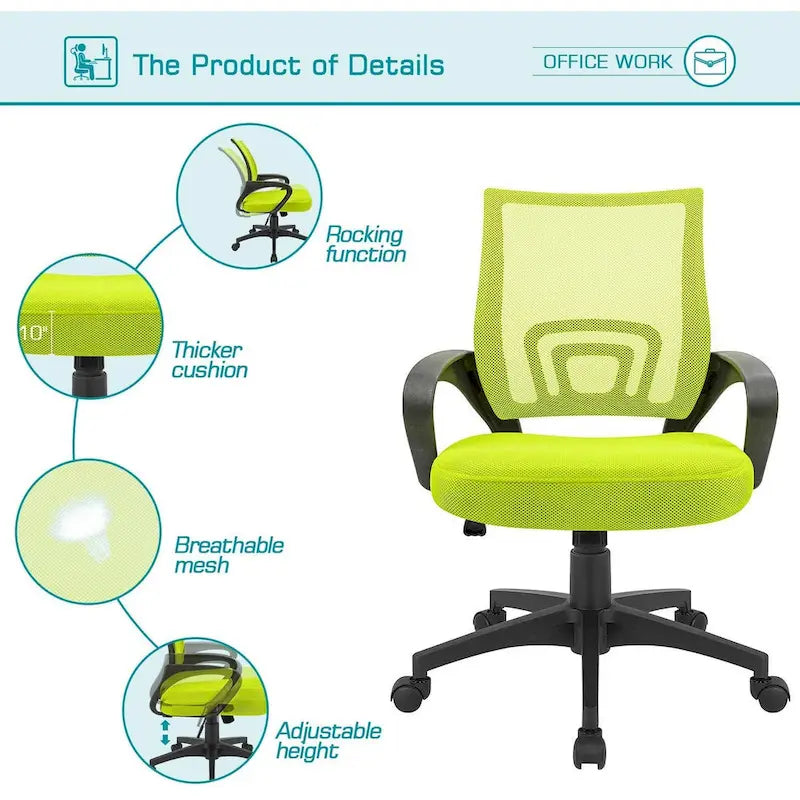 Chaise de bureau Chaise de bureau en maille Chaise d'ordinateur avec accoudoir