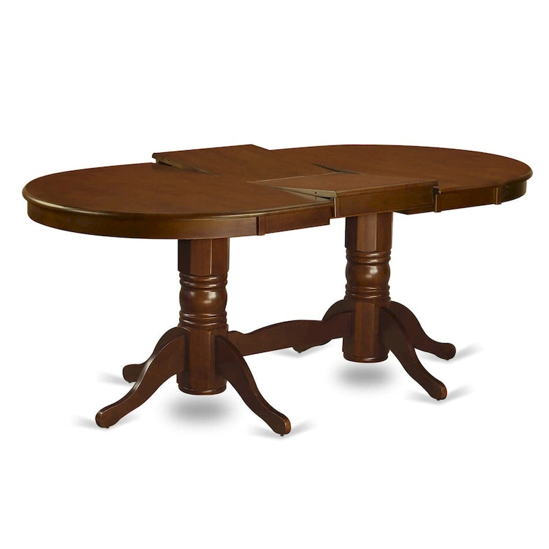 Table de salle à manger Vancouver - un plateau de table de cuisine ovale et un pied double piédestal (options de finition)