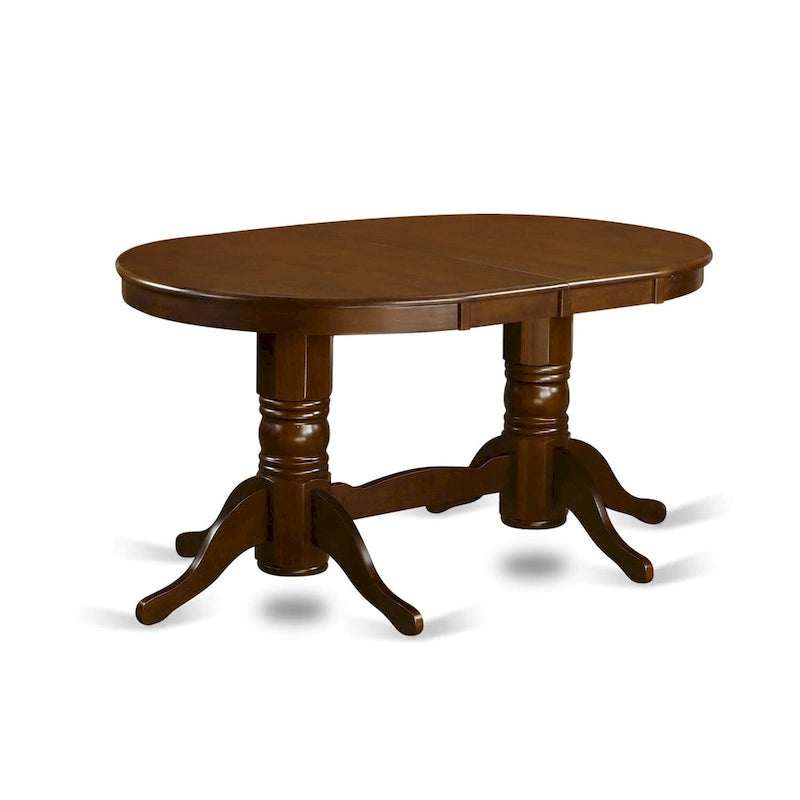 Table de salle à manger Vancouver - un plateau de table de cuisine ovale et un pied double piédestal (options de finition)