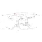 Table de salle à manger Vancouver - un plateau de table de cuisine ovale et un pied double piédestal (options de finition)