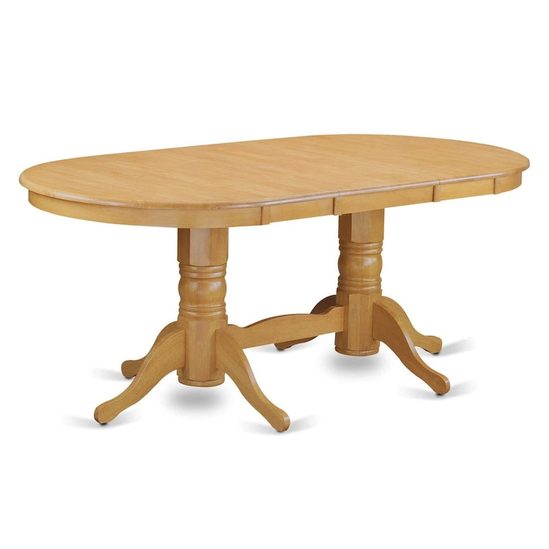 Table de salle à manger Vancouver - un plateau de table de cuisine ovale et un pied double piédestal (options de finition)