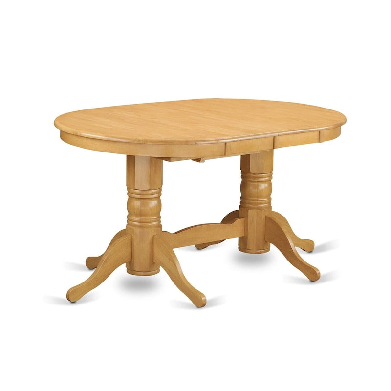 Table de salle à manger Vancouver - un plateau de table de cuisine ovale et un pied double piédestal (options de finition)