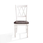 Chaise de salle à manger en bois cerisier/blanc antique (lot de 2) - 17,75 L x 23,5 P x 39 H