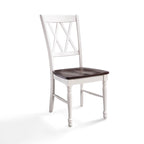 Chaise de salle à manger en bois cerisier/blanc antique (lot de 2) - 17,75 L x 23,5 P x 39 H