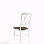 Chaise de salle à manger en bois cerisier/blanc antique (lot de 2) - 17,75 L x 23,5 P x 39 H