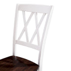 Chaise de salle à manger en bois cerisier/blanc antique (lot de 2) - 17,75 L x 23,5 P x 39 H