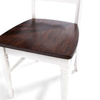 Chaise de salle à manger en bois cerisier/blanc antique (lot de 2) - 17,75 L x 23,5 P x 39 H