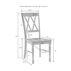 Chaise de salle à manger en bois cerisier/blanc antique (lot de 2) - 17,75 L x 23,5 P x 39 H