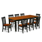 Ensemble de salle à manger - une table de salle à manger rectangulaire et des chaises de cuisine, noir et cerisier (option de pièces)