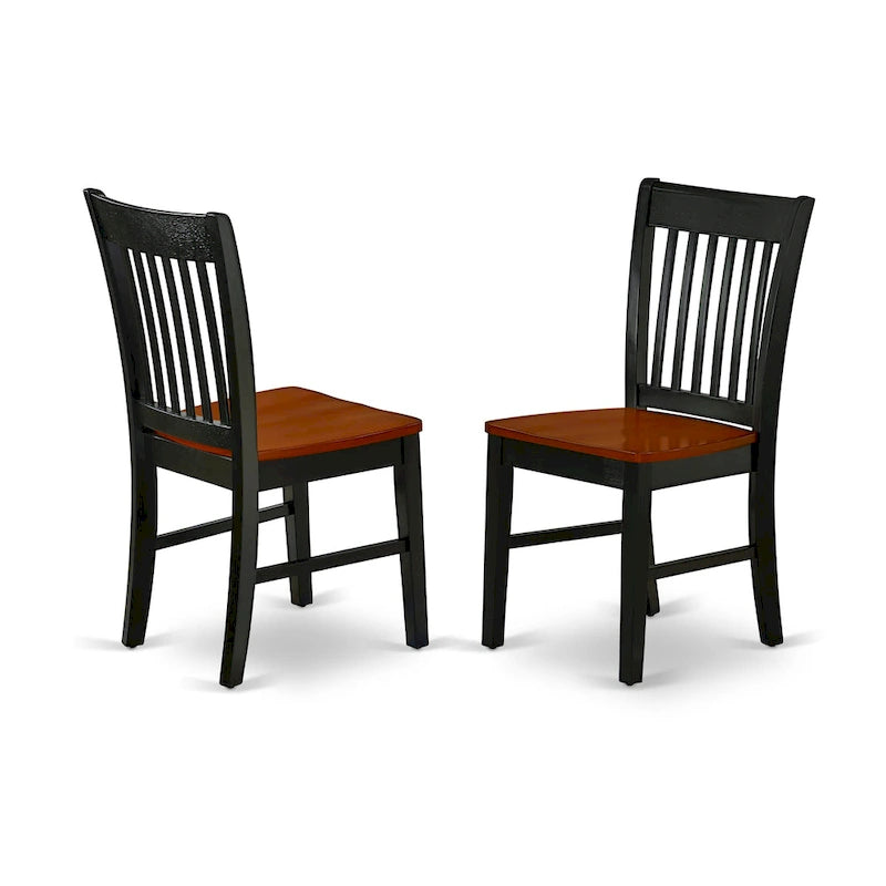 Ensemble de salle à manger - une table de salle à manger rectangulaire et des chaises de cuisine, noir et cerisier (option de pièces)