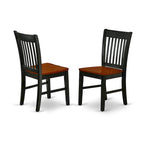 Ensemble de salle à manger - une table de salle à manger rectangulaire et des chaises de cuisine, noir et cerisier (option de pièces)