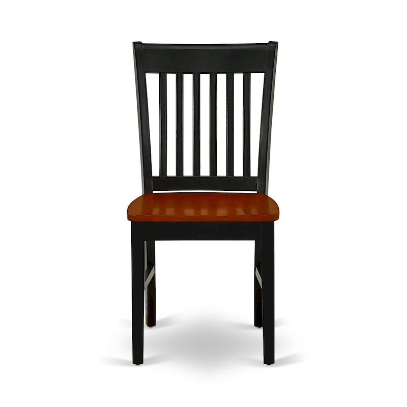 Ensemble de salle à manger - une table de salle à manger rectangulaire et des chaises de cuisine, noir et cerisier (option de pièces)