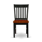 Ensemble de salle à manger - une table de salle à manger rectangulaire et des chaises de cuisine, noir et cerisier (option de pièces)