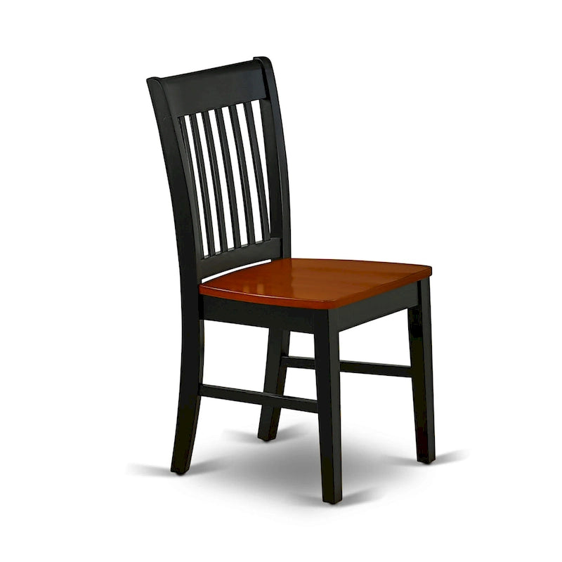 Ensemble de salle à manger - une table de salle à manger rectangulaire et des chaises de cuisine, noir et cerisier (option de pièces)