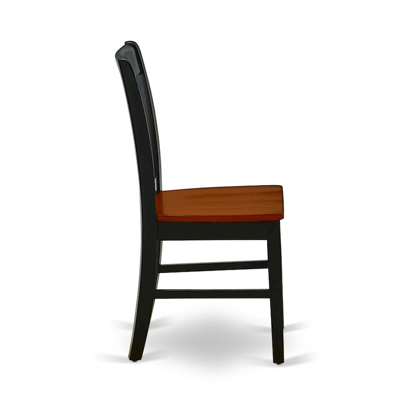 Ensemble de salle à manger - une table de salle à manger rectangulaire et des chaises de cuisine, noir et cerisier (option de pièces)