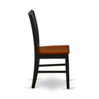 Ensemble de salle à manger - une table de salle à manger rectangulaire et des chaises de cuisine, noir et cerisier (option de pièces)