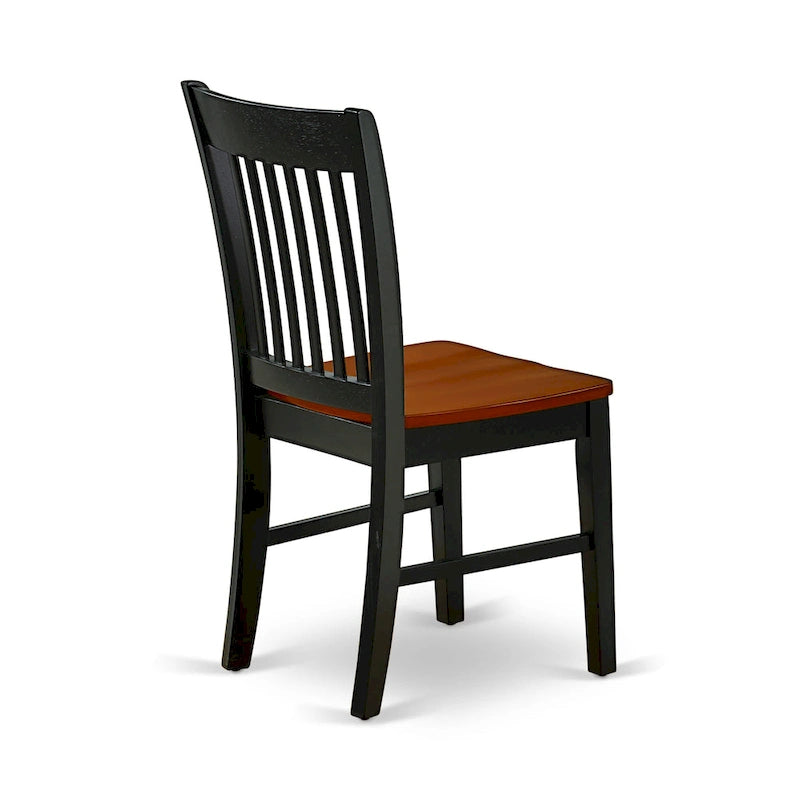 Ensemble de salle à manger - une table de salle à manger rectangulaire et des chaises de cuisine, noir et cerisier (option de pièces)