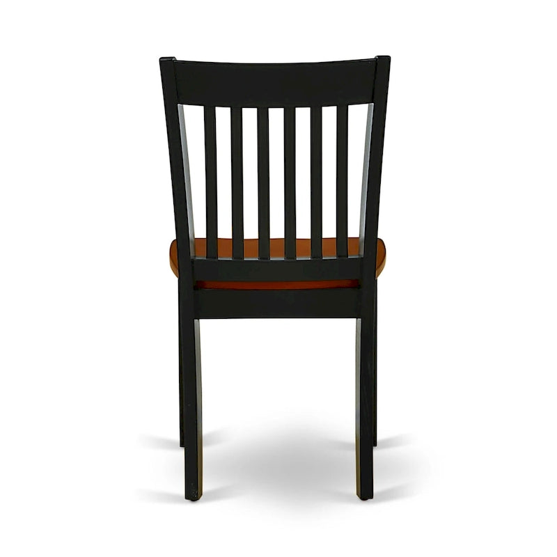 Ensemble de salle à manger - une table de salle à manger rectangulaire et des chaises de cuisine, noir et cerisier (option de pièces)
