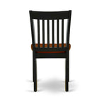 Ensemble de salle à manger - une table de salle à manger rectangulaire et des chaises de cuisine, noir et cerisier (option de pièces)
