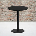 Plateau de table stratifié rond de 36 po avec base de table ronde de hauteur bar de 24 po