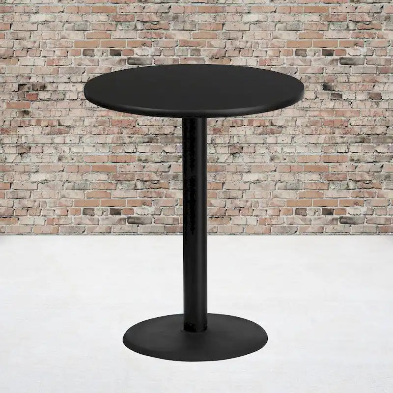 Plateau de table stratifié rond de 36 po avec base de table ronde de hauteur bar de 24 po