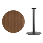 Plateau de table stratifié rond de 36 po avec base de table ronde de hauteur bar de 24 po