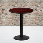 Plateau de table stratifié rond de 36 po avec base de table ronde de hauteur bar de 24 po