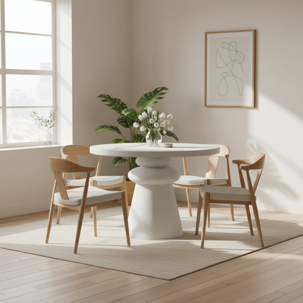 Lupita White 42 Round Dinette Table