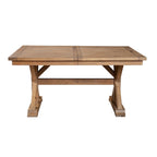 Table de salle à manger Tess de 78 pouces, avec rallonge intégrée, piètement tréteau, brun naturel