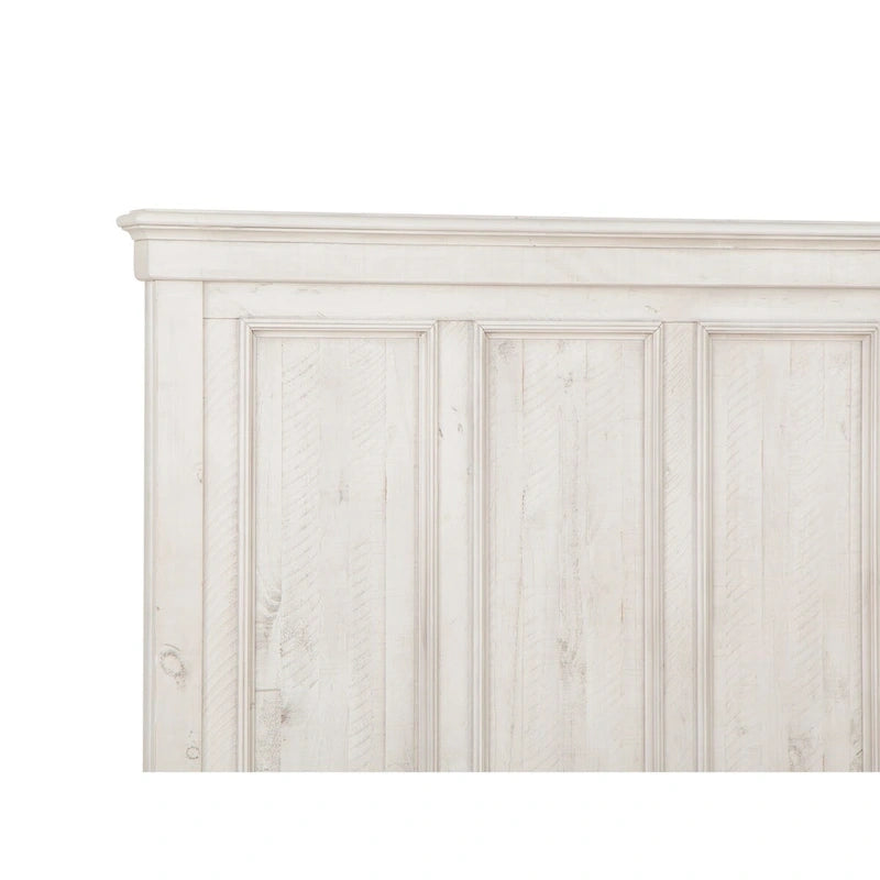 Lit à panneaux King size Ivoire pour 2 – Pin & Bois dur, Portes à persiennes