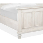 Lit à panneaux King size Ivoire pour 2 – Pin & Bois dur, Portes à persiennes
