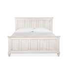 Lit à panneaux King size Ivoire pour 2 – Pin & Bois dur, Portes à persiennes