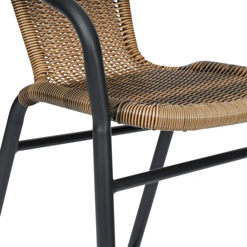 Tabourets de bar en rotin pour l'intérieur et l'extérieur, lot de 2