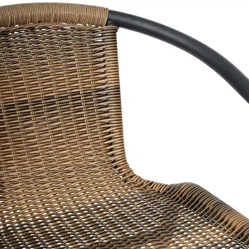 Tabourets de bar en rotin pour l'intérieur et l'extérieur, lot de 2