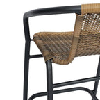 Tabourets de bar en rotin pour l'intérieur et l'extérieur, lot de 2