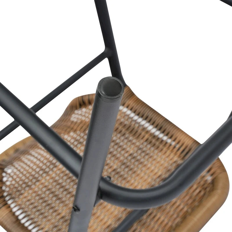 Tabourets de bar en rotin pour l'intérieur et l'extérieur, lot de 2