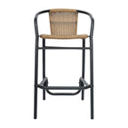 Tabourets de bar en rotin pour l'intérieur et l'extérieur, lot de 2