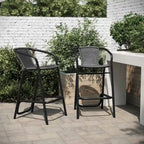 Tabourets de bar en rotin pour l'intérieur et l'extérieur, lot de 2