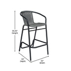 Tabourets de bar en rotin pour l'intérieur et l'extérieur, lot de 2