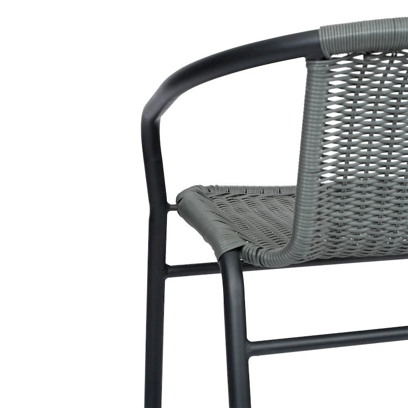 Tabourets de bar en rotin pour l'intérieur et l'extérieur, lot de 2