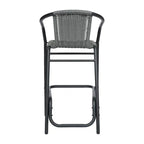 Tabourets de bar en rotin pour l'intérieur et l'extérieur, lot de 2