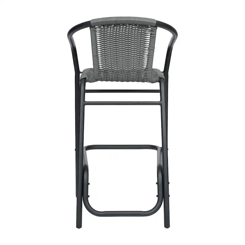 Tabourets de bar en rotin pour l'intérieur et l'extérieur, lot de 2