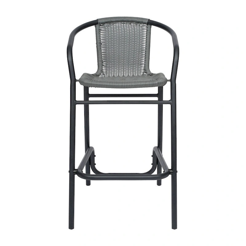 Tabourets de bar en rotin pour l'intérieur et l'extérieur, lot de 2