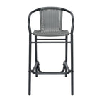 Tabourets de bar en rotin pour l'intérieur et l'extérieur, lot de 2