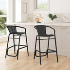 Tabourets de bar en rotin pour l'intérieur et l'extérieur, lot de 2