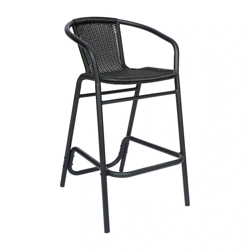 Tabourets de bar en rotin pour l'intérieur et l'extérieur, lot de 2