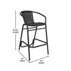 Tabourets de bar en rotin pour l'intérieur et l'extérieur, lot de 2