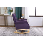 Chaise à bascule à dossier haut pour bébé, fauteuil de nurserie, siège rembourré en tissu confortable, fauteuil à dossier haut