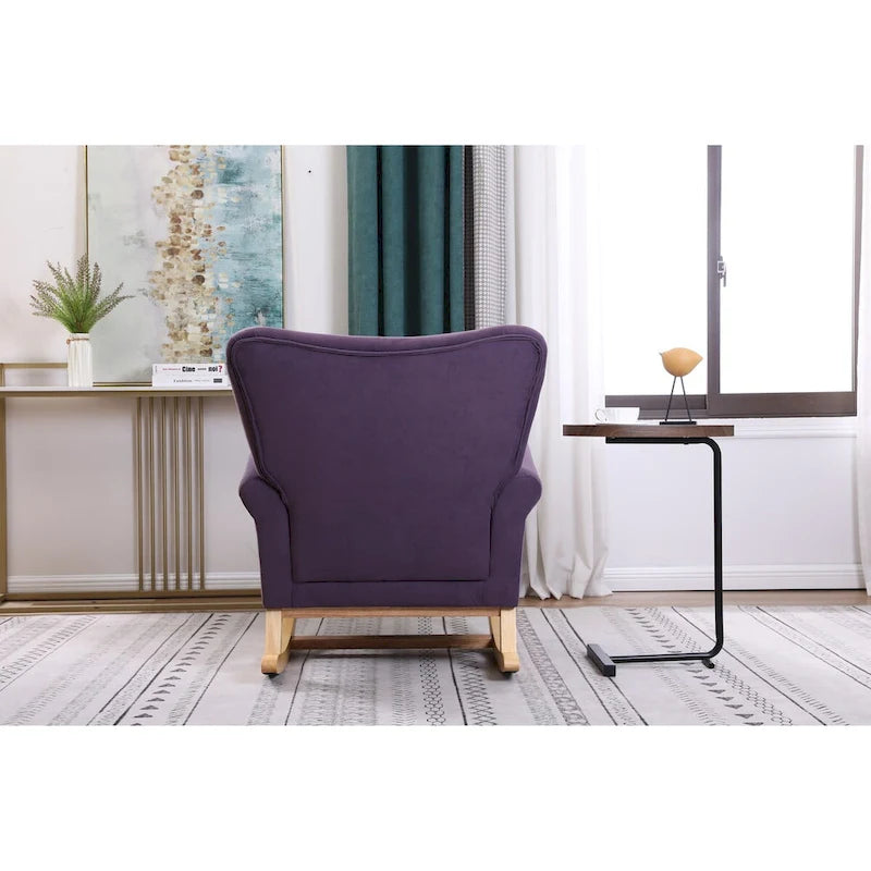 Chaise à bascule à dossier haut pour bébé, fauteuil de nurserie, siège rembourré en tissu confortable, fauteuil à dossier haut